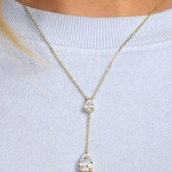 Melinda Maria “I Gotta Have That” Necklace in Gold and White Diamondettes - Picture 3 of 3